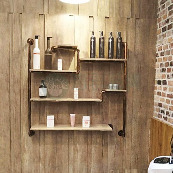 工業風水管鎖壁置物展示架ws-02-01