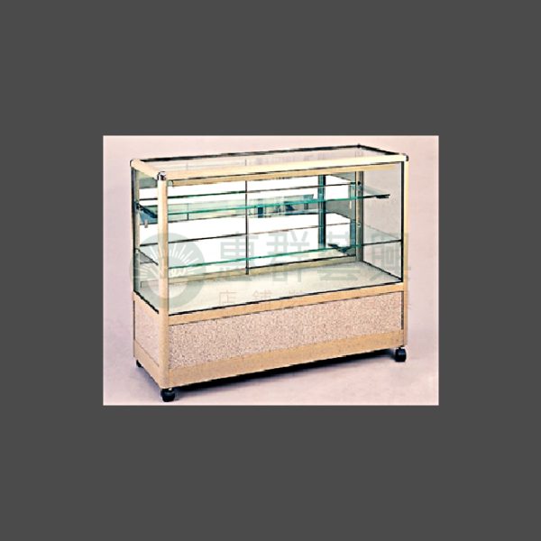 鋁合金木色框玻璃展示櫃WS-01