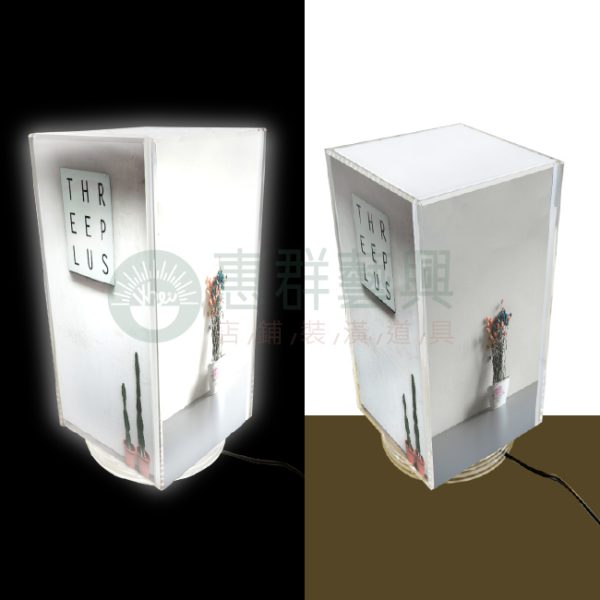ws0壓克力插電發光四面旋轉DM架-05