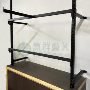 壁柱用展示衣桿-黑砂色
