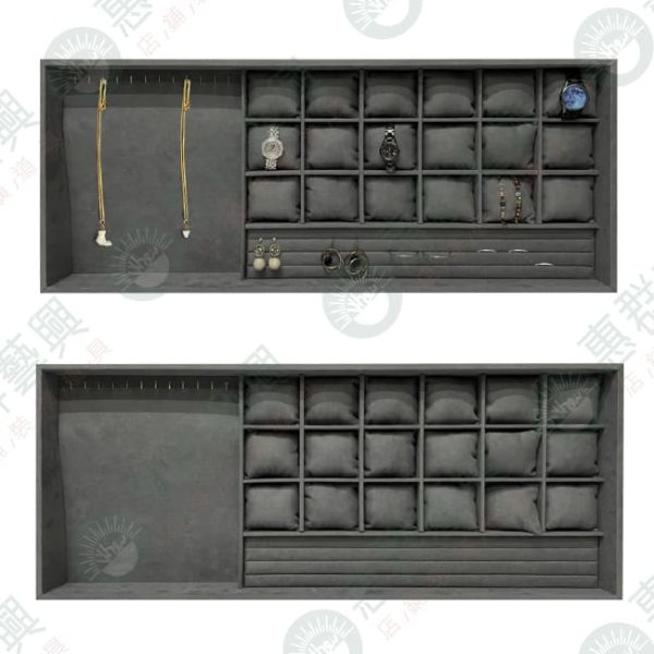 ws【客製】質感暗灰麂皮飾品盤G-1-02