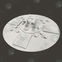 ws0組合式圓形質感淺米麂皮飾品展示台-11
