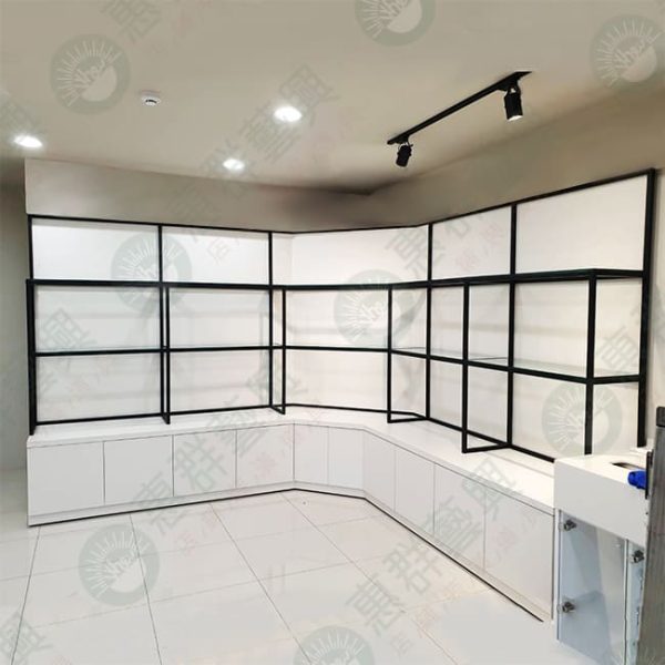 ws特製本壘板狀L型壁面立櫃玻璃層板展示架-010 (1)