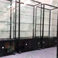 ws鋁框直立式展示玻璃櫃-黑-01