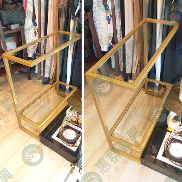 WS金色C字玻璃層板展示台-02