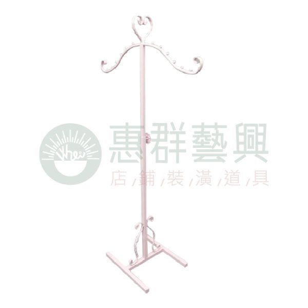 鍛花造型粉色雙掛斜衣桿-01