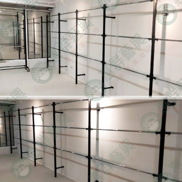 WS撐壁固定式圓排管展示架-實做案例W-2-01