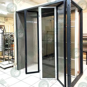 黑/白鋁框四片折疊拉門