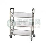 三層不銹鋼還書車(W-01S)-01
