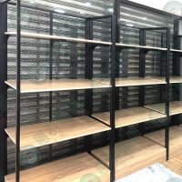 WS工業風黑框菱格網壁面層板架-02