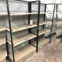 WS工業風黑框菱格網壁面層板架-06