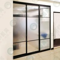 WS黑框三片地軌式鋁製拉門WSP123-01