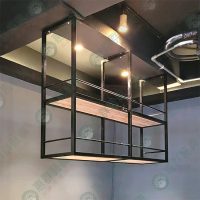 ws工業風木層板雙層倒吊架-00-05