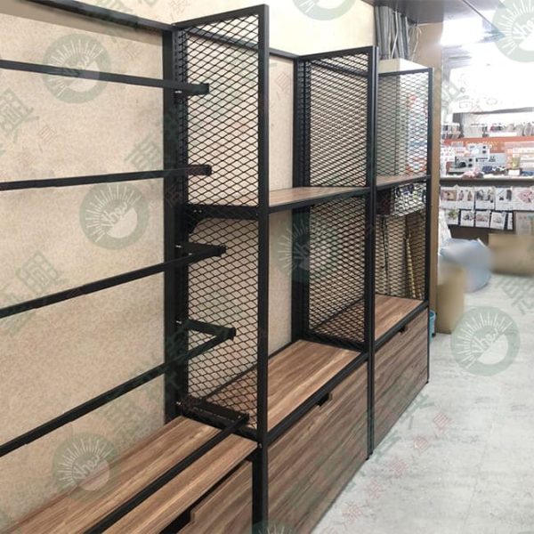 ws工業風黑框雙側菱格網層板壁櫃架-02