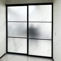 黑框三片地軌式鋁製拉門WSP123 ws-05