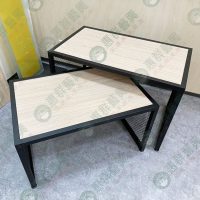 ws工業風菱格網雙層高低桌(磨砂烤漆黑)-01