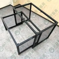 ws工業風菱格網雙層高低桌(磨砂烤漆黑)-02