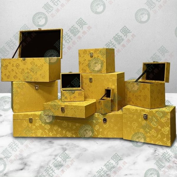 WS中國風質感金黃蓮花織精緻錦盒-03 WS中國風質感金黃蓮花織精緻錦盒-03