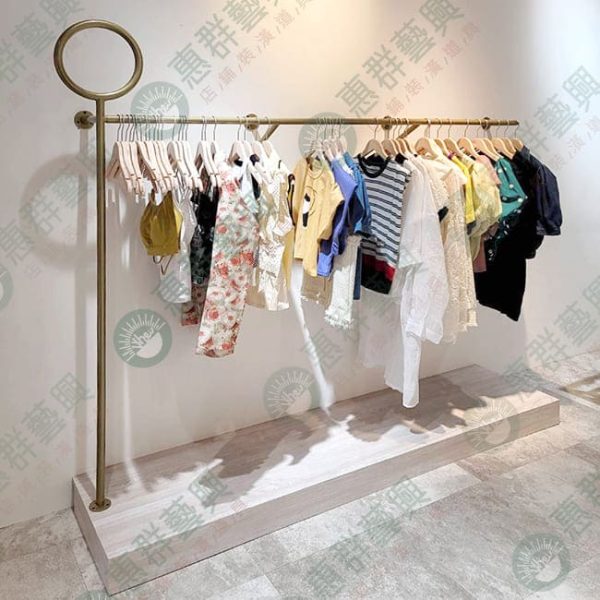 WS烤漆金造型圓壁面木底座吊桿-01