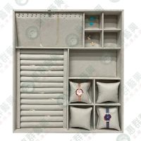 【客製】質感淺米色麂皮飾品盤D-1-01