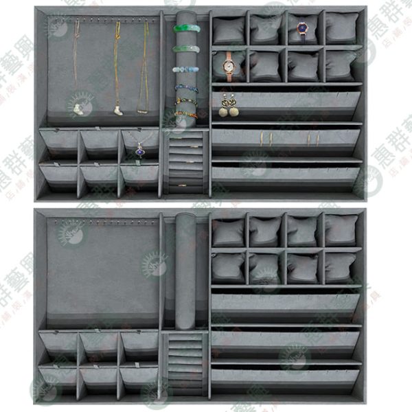 WS【客製】灰色麂皮飾品盤F-1-01
