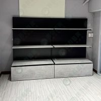 工業風原木系洞洞背板層板壁櫃架(黑.白)WS00-12