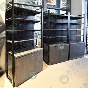 工業風口字黑框洞洞背板層板壁櫃架