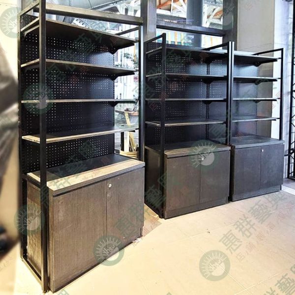 ws工業風口字黑框洞洞背板層板壁櫃架-04
