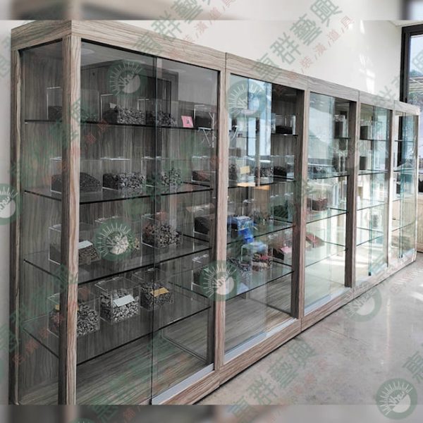 ws質感木紋框展示玻璃櫃-01