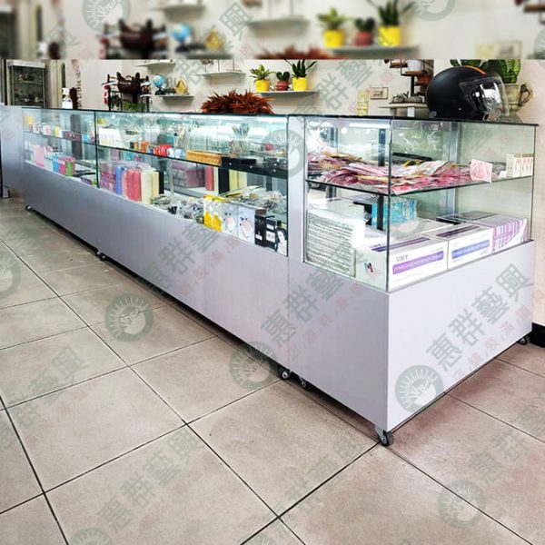 WS直角L型雙層玻璃展示櫃-02