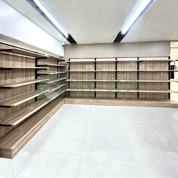 WS壁面木背板黑框木層板架-01