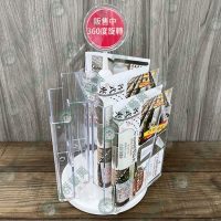 三面雙層A5旋轉桌上DM架-01