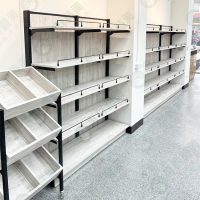 壁面木背板黑框木層板架ws-04