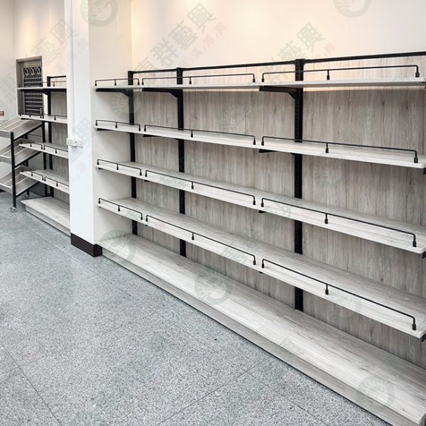 壁面木背板黑框木層板架ws-05