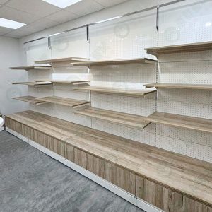 工業風原木系白洞洞背板層板壁櫃架