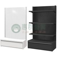ws鐵製洞洞板壁櫃陳列架-單櫃(黑-白)-01