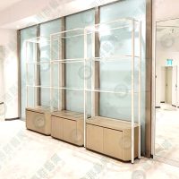 ws造型長八邊形白框玻璃層板底櫃架-02