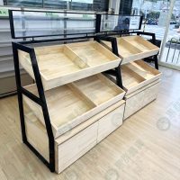 WS黑框梯形斜面雙層矮櫃蔬果架-09