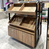 ws斜面黑框雙層矮櫃展示酒架-01