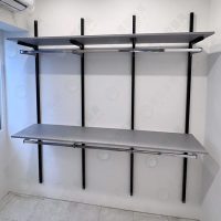 WS烤漆黑壁柱陳列層板架W01-01