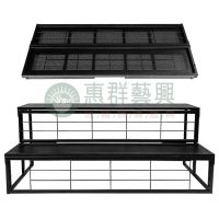 ws摺疊收納式花車梯形展示架(黑)-01