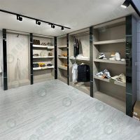 壁邊木作LED燈條展示陳列櫃WS-05