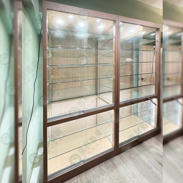 木製雙層玻璃多層展示櫃S-2-01