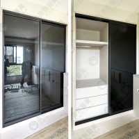 WS地軌式黑框黑玻鋁拉門WSP252-01