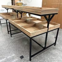 WWS簡約中島黑框多格平面雙層蔬果架-13