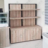 壁面木背板黑框底櫃架ws-04