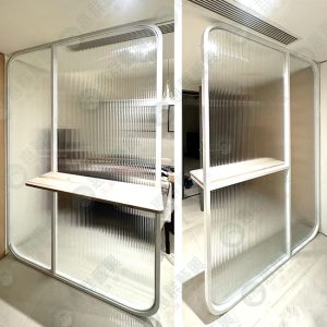 造型圓弧白框鐵製屏風WSP256