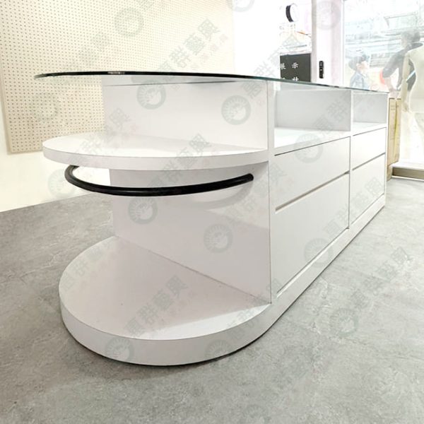 子彈弧形中島陳列展示櫃桌-01