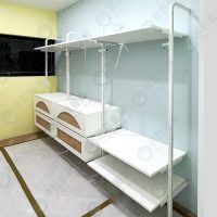 ws工業風弧形F柱鎖壁式壁面展示陳列架WF21-01