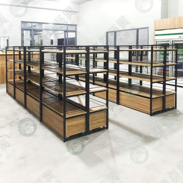 WS簡約ㄇ型黑框層板底櫃陳列架 (2)